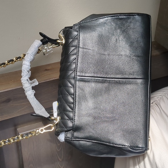 NWT Karl Lagerfeld Lucien Black Lambskin Leather Satchel - Picture 4 of 17